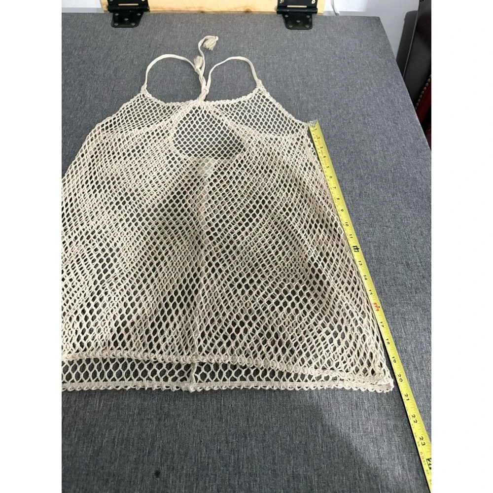 Wild Fable Crochet Net Beach Cover-Up in Beige Pool Vacation
